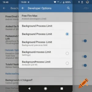 Android background process limit settings for Free Fire Max