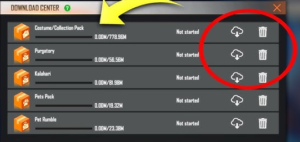 Deleting Free Fire expansion packs to fix lag