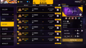ree Fire MAX rank points calculation screen showing survival points